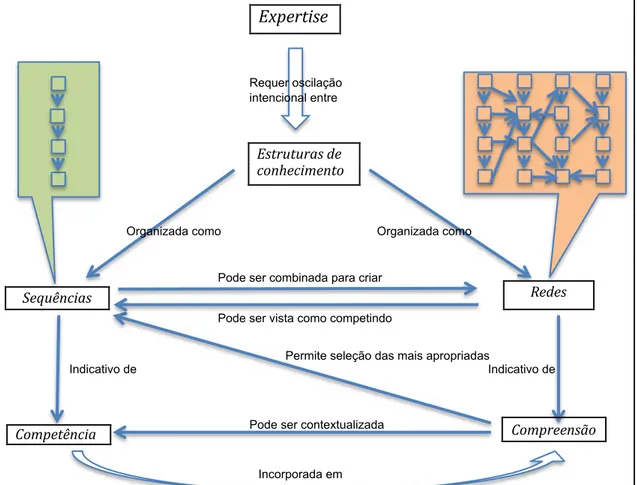 Ilustração  2  -  Modelo  de  estruturas  de  conhecimento  de  processamento  dual  -  natureza da expertise