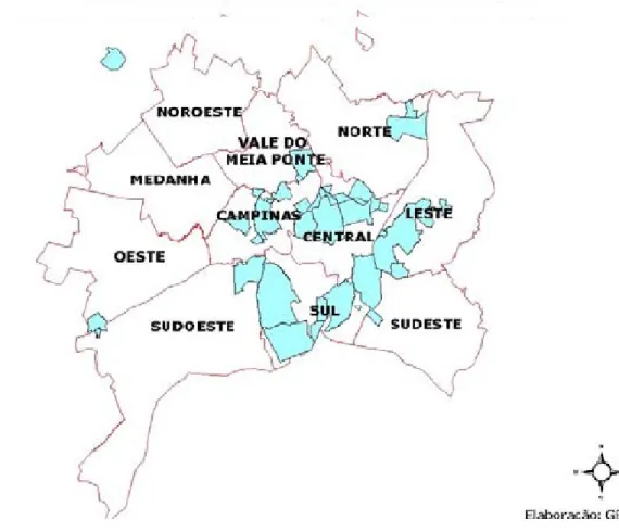 Figura 3 – Distribuição das áreas de risco por região. Fonte: OLIVEIRA (2003, p.17).