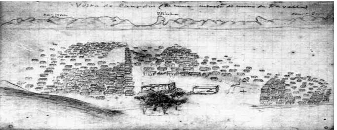Ilustração de Canudos por Euclides da Cunha ANDRADE, Juan C. P. de (org.). Vida e obra de Euclides da Cunha