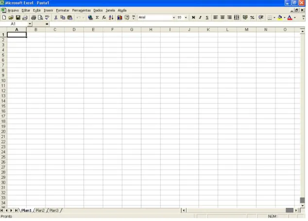 Figura 3: Área de trabalho do Excel 