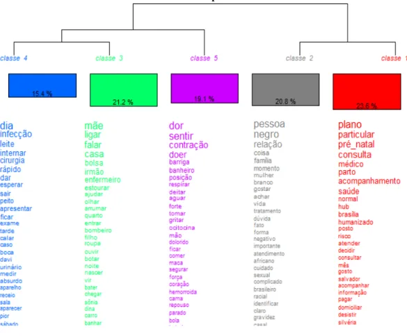 Figura 3. Classes de palavras referentes ao corpus das informantes negras e brancas na   1ª fase de análise: Campo comum