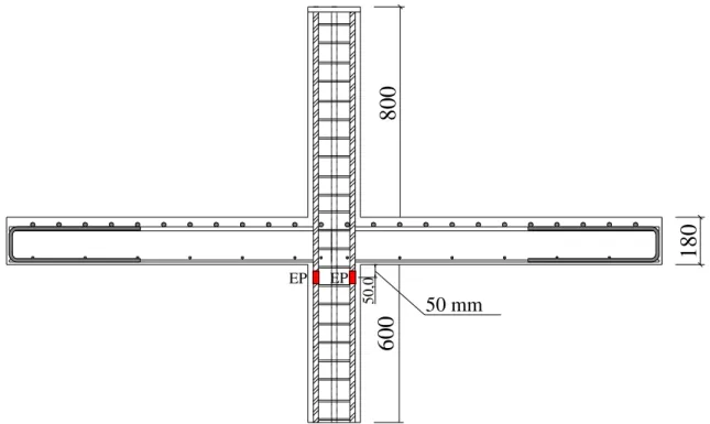 Figura 3.13  –  Seção transversal com armadura dos pilares (LS01, LS02 e LS03) e posição  dos EER