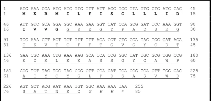 Figura  16.  Sequência  precursora  da  toxina  Tf4  obtida  pela  biblioteca  transcritômica