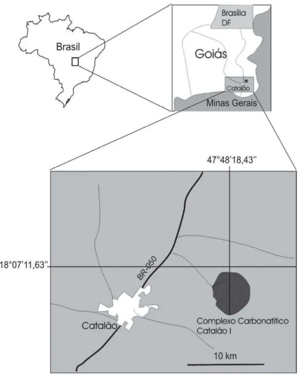 Figura IV.1- Mapa de localização do Complexo Carbonatítico Catalão I (Cardoso, 2007). 