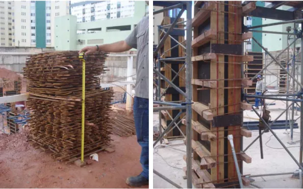 Foto 4.4 – Reutilização dos resíduos das barras de aço – Confecção de Gravatas de  travamento de pilares Empresa A