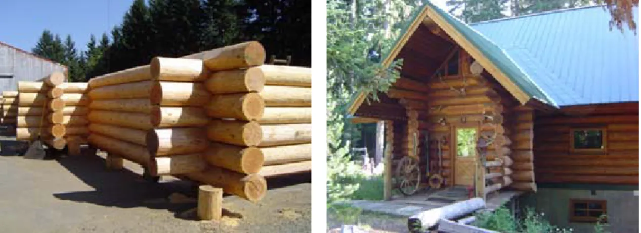 Figura 5 – Execução de uma log home e casa finalizada no Estado do Oregon, EUA. 