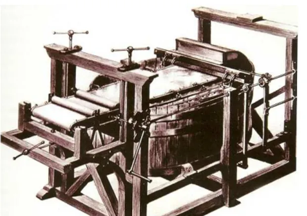 FIGURA 15. Modelo da primeira máquina de papel  FONTE: (ROTH, 1982, p. 25) 