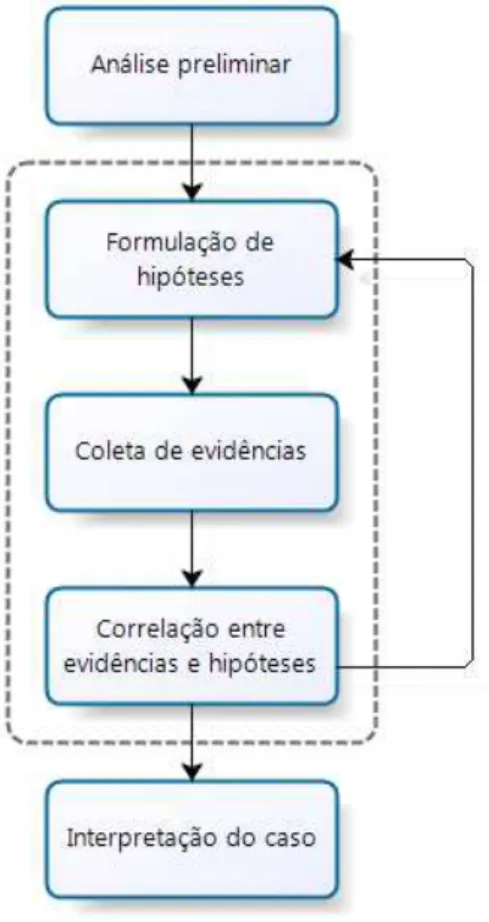 Figura 2.2 – Processo Investigativo, adaptada de Reith et al. (2002) por (Hoelz, 2009)