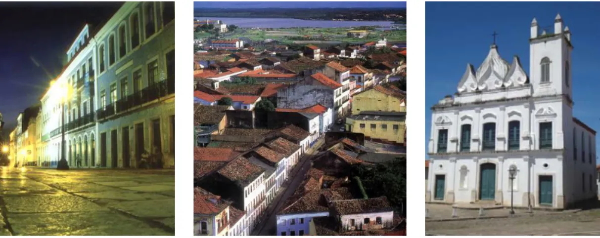 Figura 6 e 7 – Vista Aérea do Centro Histórico de São Luís e Praça João Lisboa (ANDRÈS, 1998)