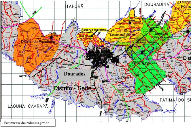 Figura 2 ! Localização da reserva indígena de Dourados .