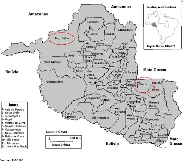 FIGURA 5 – Mapa do Estado de Rondônia. 