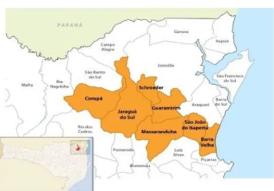 Figura 1: Região do Vale do Itapocu (Santa Catarina)