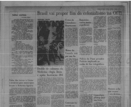Figura 2 Jornal do Brasil, abril de 1961  (Fonte: Arquivo do Senado Federal)   