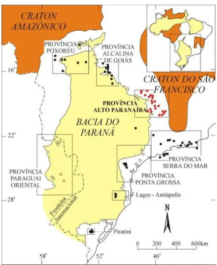 Figura 6 2.1 - Localização da Província Ígnea do Alto Paranaíba. Adaptado de Gibson et al