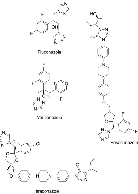 Figure 10 Structures de quelques azoles antifongiques 