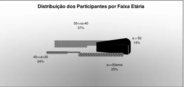 Gráfico 6: Distribuição percentual de participantes por faixa etária. 