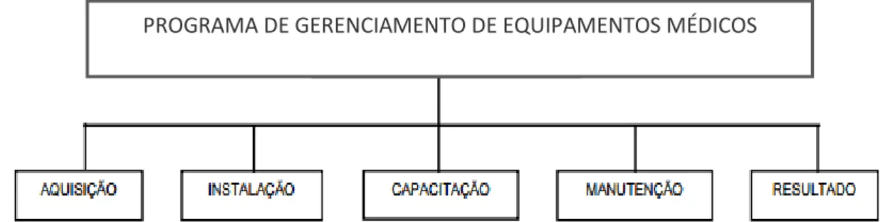 Figura 3 - Elementos que compõem um Programa de Gerência de Equipamentos Médicos (Adaptada de  Rufca, 1996)