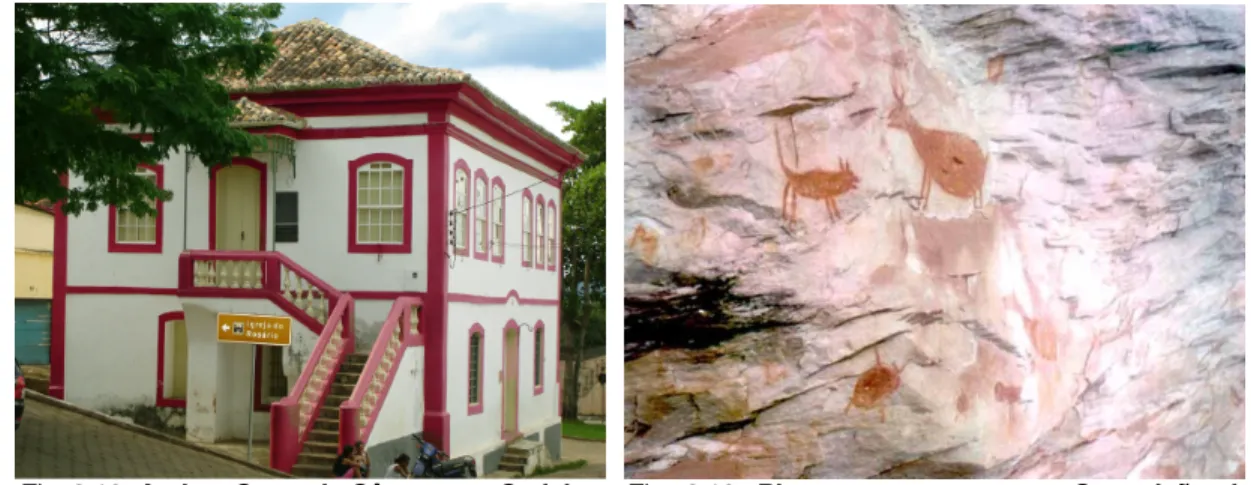 Fig. 2.18: Antiga  Casa  da Câmara   e  Cadeia      Fig.  2.19:  Pinturas   rupestres  em  Conceição  do                           em Conceição do Mato Dentro – MG  (2006)