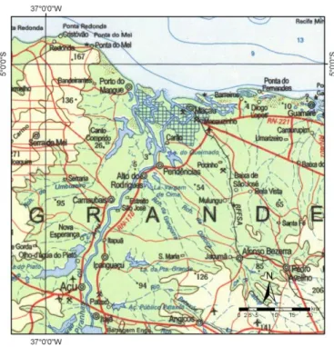 Figure 2.3.3 -  Example of a deltaic channel according to IBGE’s 1:1000 .000 chart. 