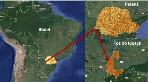 Figura 3.7  –  Localização geográfica do município de Foz do Iguaçu   Fonte: Adaptado de IBGE 16