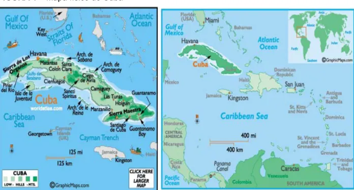 FIGURA 1 – Mapa físico de Cuba 