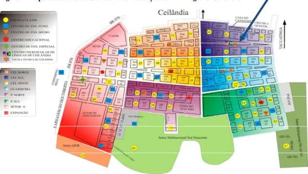 Figura 4: Mapa das escolas da Secretaria de Educação do DF - Regional Ceilândia 