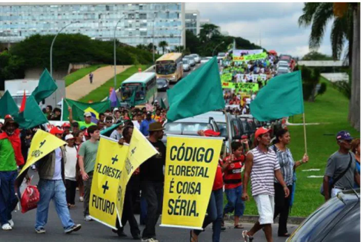 Figura 3: Manifestação em Brasília-DF contra as modificações no  Código Florestal 