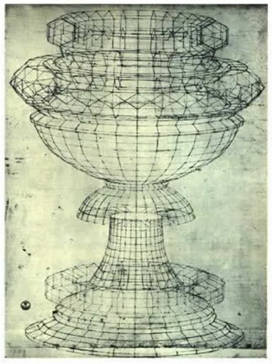 Figura 8 - Estudo de perspectiva de um cálice feito por Paolo Uccello. 