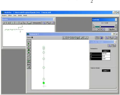 Figura 9 – Exemplo de atividade expressiva e exploratória com o software Modellus.
