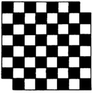 Figura 2.5: Tabuleiro menos dois quadradinhos diametralmente opostos ... pense um pouco sobre esta questão antes de ler a solução a seguir!