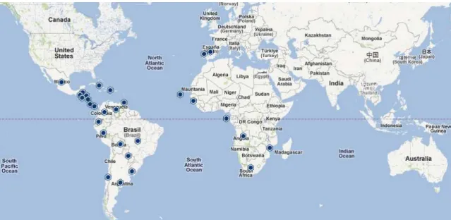 Figura 5: Mapa das Redes BVS  Fonte: BIREME (2011). 