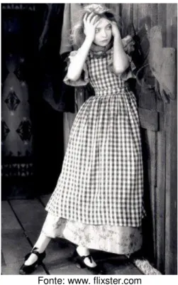 Figura 22: A atriz Lillian Gish em cena do filme de cinema mudo The Wind (1928).