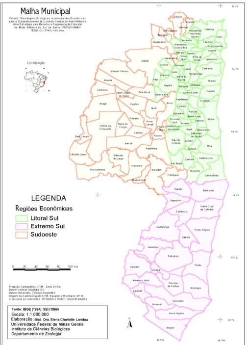 Figura  6  -  Mapa  das  Regiões  Econômicas  que  compõem  a  região  Sudeste  da  Bahia