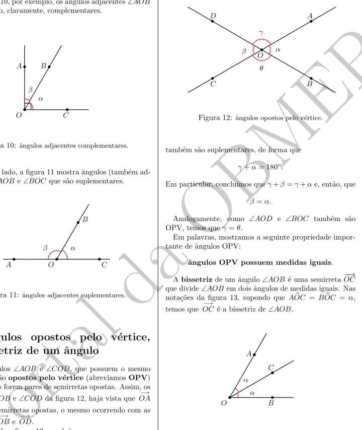 Figura 10: ˆ angulos adjacentes complementares.
