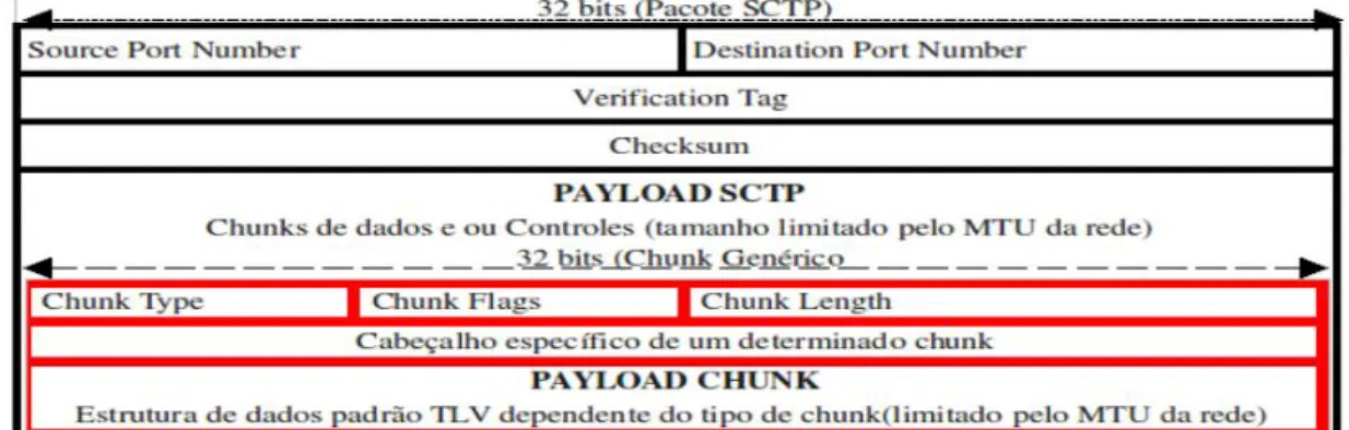 Figura 2.9: Pacote SCTP que tem um chunk gen´erico como carga ´util