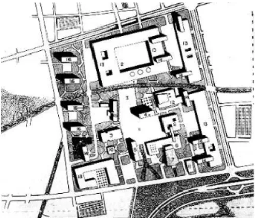 Figura 25 – Rino Levi, Plano Piloto de  Brasília (1957). Centro Urbano (detalhe)  Fonte: acervo PUC Campinas 