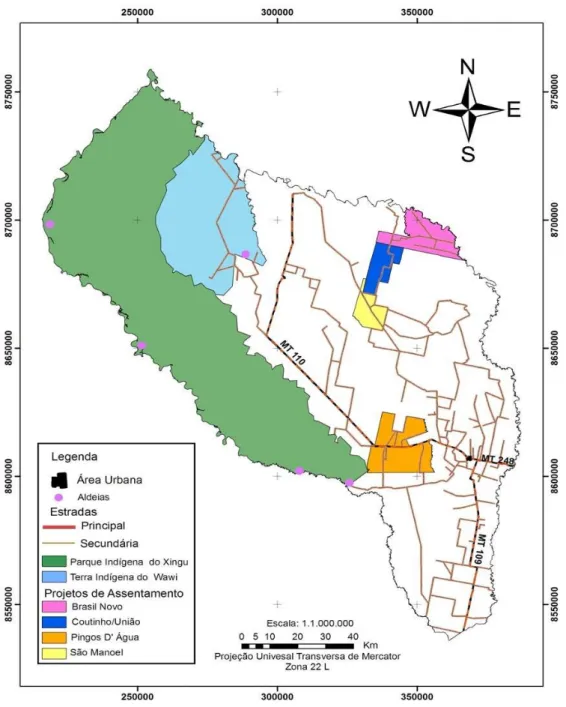 Figura 7 - Mapa administrativo do município de Querência  