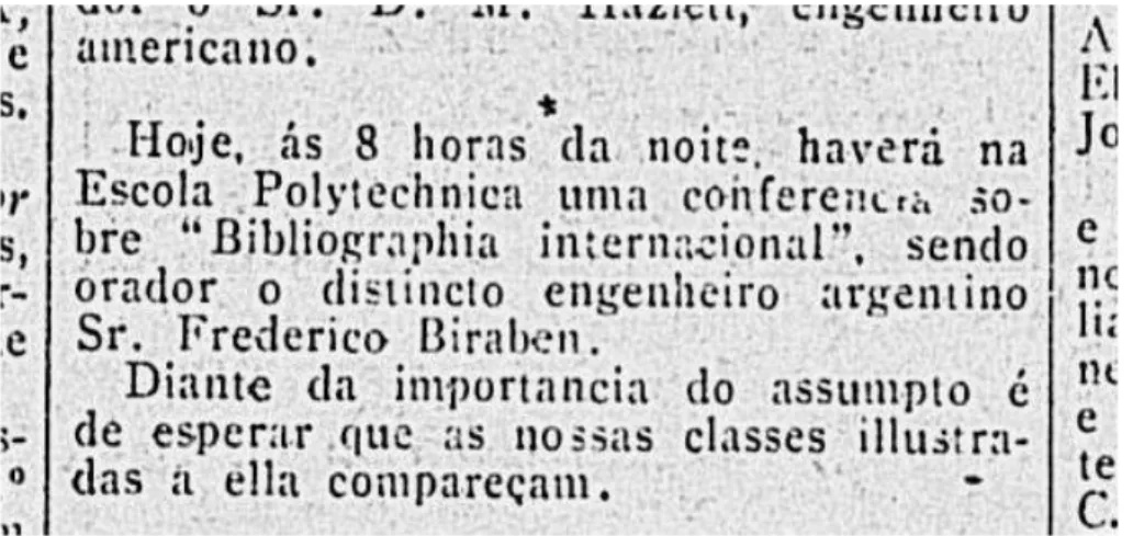 Figura 12: Detalhe do jornal O Paiz de 26 de agosto de 1910. 