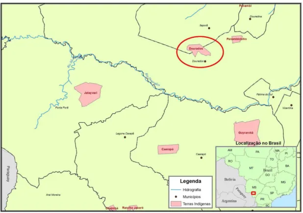 Ilustração 3. Mapa de Localização da Reserva Indígena de Dourados 