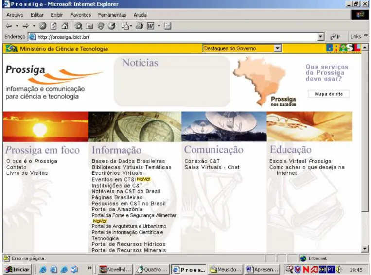 Figura 7 - Página principal do Prossiga 