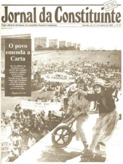 Figura 1 - Fac-símile da capa do Jornal da Constituinte nº12, Agosto de 1987 38 . 