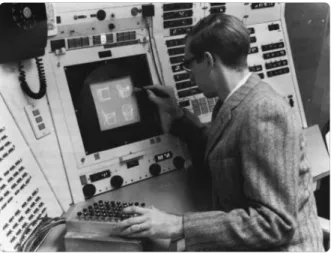 Figura 11. Ivan Sutherland operando a interface gráfica interativa Sketchpad em 1963 
