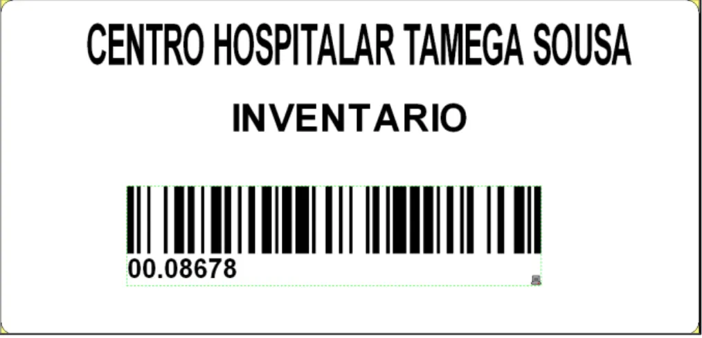 Figura 9: Etiqueta com número de inventário de um equipamento hospitalar utilizada no CHTS