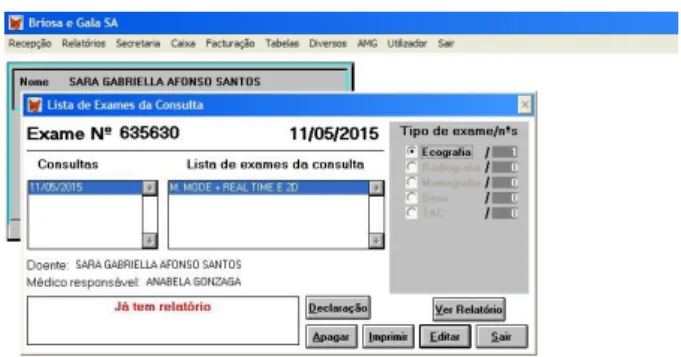 Figura 3.8: Visualização do relatório de determinado exame