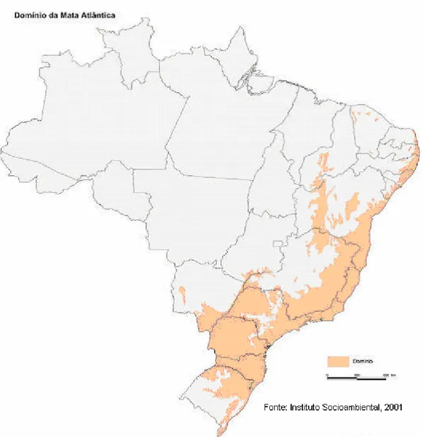 FIGURA 1 – MAPA DO DOMÍNIO DA MATA ATLÂNTICA  