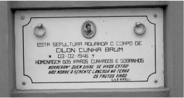 Figura 1: Foto da sepultura de Cilon Cunha Brum. 