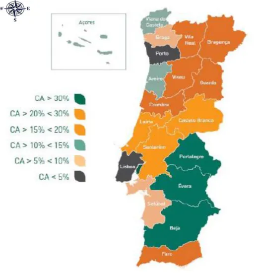 Figura 4: Quota de mercado por distrito.  