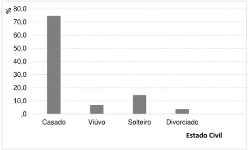 Figura 8: Percentagem de indivíduos por estado civil.   