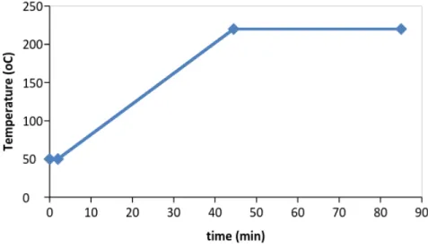 Figure 12. Oven temperature program used in the GC method. 