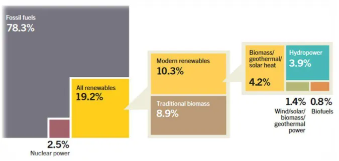 Figure 1: Estimated Renewable Energy Share of Global Final Energy Consumption, 2014. 